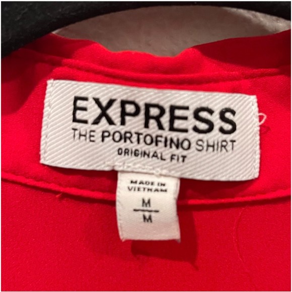 EXPRESS Floral Button Down Sleeveless Red Shirt - Picture 2 of 4